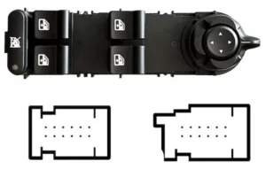 Botonera Completa Puerta Delantera Izquierda Elevalunas Electrico + Retrovisor (4 Botones ) 24 Pins para Alfa Romeo GIULIETTA 2010 y GIULIETTA 2016