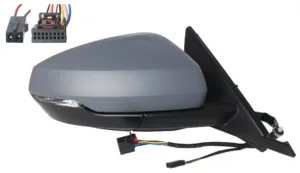 Retrovisor Derecho Electrico, Imprimado, Abatible Electricamente Con Memoria Convexo, Termico Con Intermitente Con Angulo Muerto 12+2 Pins para Audi A1 2018