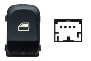 Boton Elevalunas Delantero Derecho + Trasero Derecho Ó Izquierdo (Negro) /Blanco) (4Pins) para Audi A4 2007, A5 2007, A5 2009 y Q5 2008