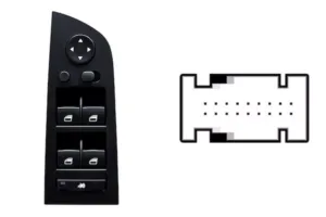 Botonera Completa Puerta Delantera Izquierda + Retrovisor (4 Botones) 18Pin para Bmw S/3 E90 2005, S/3 E90 2008, S/3 E91 2005 y S/3 E91 2008