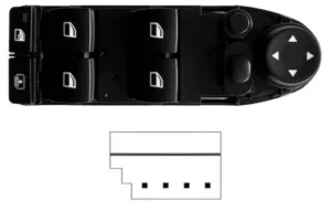 Interruptor Puerta Delantero Retrovisor Abatible Electricamente, Con Cortina (4 Botones) 4Pin para Bmw S/5 E60 2007 y S/5 E61 2007