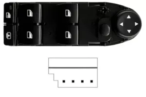 Interruptor Puerta Delantero Izquierdo, Sin Retrovisor Abatible Electricamente, Con Cortina (4 Botones) 4Pin para Bmw S/5 E60 2007 y S/5 E61 2007
