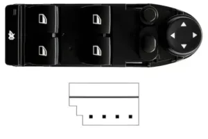 Interruptor Puerta Delantero Retrovisor Abatible Electricamente, Sin Cortina (4 Botones) 4Pin para Bmw S/5 E60 2007 y S/5 E61 2007