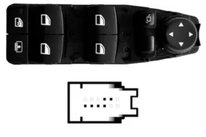 Bmw S/5 F10/F11 2010.03*Interruptor Puerta Delantero Izquierda Con Retrovisor Abatible Electricamente, Con Cortina (4 Botones) 6Pin para Bmw S/5 F10 2010, S/5 F11 2010 y S/6 F12 2011