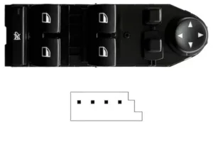 Interruptor Puerta Delantero Izquierdo  Con Retrovisor Abatible Electricamente (4 Botones) 4Pin para Bmw X3 E83 2003 y X3 E83 2006