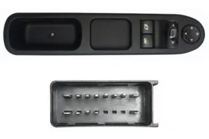 Interruptor Completo Puerta Delantera Izquierda Con Sistema Confort+ Retrovisor (2 Botones) (13 Pins) para Citroen C3 PICASSO 2009 y Peugeot 207 2006 y 207 2009