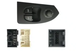 Interruptor Completo Puerta Delantero Izquierdo+ Retrovisor (2 Botones) 2(4Pins) para Citroen JUMPER 2002, Fiat DUCATO 2002 y Peugeot BOXER 2002