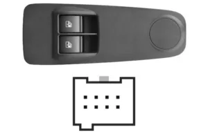 Interruptor Completo Puerta Delantera Izquierda Para Retrovisor Manual (2 Botones ) 8 Pins para Citroen JUMPER 2006, Fiat DUCATO 2006 y Peugeot BOXER 2006