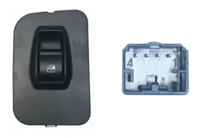 Interruptor Completo Puerta Delantera Derecha (1 Boton) (4Pins) para Citroen NEMO 2008, Fiat FIORINO 2008 y FIORINO QUBO 2008 y Peugeot BIPPER 2008