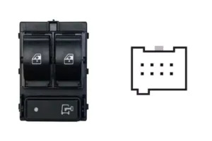 Interruptor Puerta Delantera Izquierda + Bloqueo Puerta (Llave Logo) (2 Botones) 8Pin para Fiat DUCATO 2014