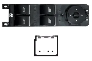 Botonera Completa Puerta Delantera Izquierda (4 Botones) (3 Puertas) para Ford B-MAX 2012, C-MAX 2010, C-MAX 2015, FIESTA MK6 2013, FOCUS 2011, FOCUS 2014, KUGA 2012 y KUGA 2016