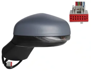Retrovisor Izquierdo Electrico Termico, Imprimado Convexo Con Intermitente 6 Pins para Ford PUMA 2019