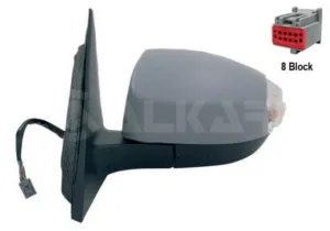 Retrovisor Izquierdo Electrico Asferico, Termico, Imprimado, Abatible Electricamente Con Intermitente Con Luz De Cortesia 8P para Ford S-MAX 2006