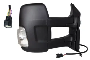 Retrovisor Manual Derecho, Convexo Con Intermitente, Blanco, Brazo Largo, 5W 2 Pins para Ford TRANSIT 2014