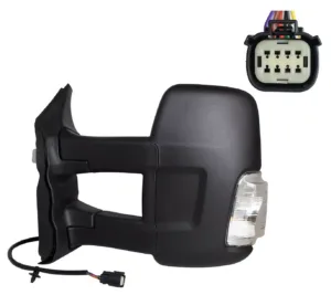Retrovisor Izquierdo Electrico, Termico, M Convexo Con Intermitente, Blanco, Brazo Largo, (Ch/Long) 5W 6 Pins para Ford TRANSIT 2019