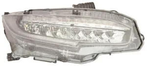 Faro Derecho Electrico Con Motor, Interior Negro (Led) para Honda CIVIC 2017