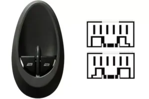 Interruptor Puerta Delantera Izquierda (Retrovisores Manuales) (2 Boton) 12 Pins para Iveco DAILY 2000, DAILY 2006 y DAILY 2009, Opel MOVANO A 1999 y MOVANO A 2003 y Renault MASCOTT 1998, MASCOTT 2003, MASTER II 1997 y MASTER II 2003