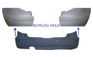 Paragolpes Trasero Imprimado Con Agujero Moldura Con Agujeros Para Sensores Avantgarde / Elegance para Mercedes-Benz A W169 2004