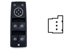 Bonotera Completo Puerta Delantera Izquierda + Retrovisor Electricamente Abatible (4 Botones) 3Pin para Mercedes-Benz C W204 2011 y GLK X204 2008