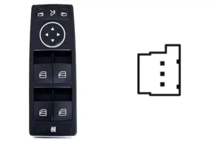 Bonotera Completo Puerta Delantera Izquierda + Retrovisor Electricamente Abatieble (4 Botones) 3Pin para Mercedes-Benz C W204 2011 y GLK X204 2008
