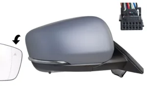 Retrovisor Derecho Con Regulacion Electrica Termico Abatible Electricamente Con Piloto Con Sensor De Temperatura Asferico Para Pintar Con Sensor Angulo Muerto 12Pin (Modelo Pasajeros) para Mercedes-Benz CITAN 2021, Nissan TOWNSTAR 2021 y Renault…