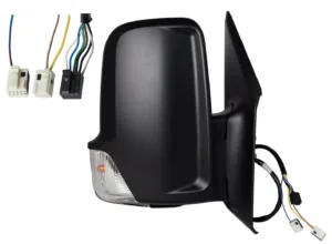 Retrovisor Derecho Negro, Termico, Con Intermitente, Angulo Muerto (9+3Pins) Brazo Corto para Mercedes-Benz SPRINTER 2018