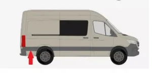 Moldura Derecha Panel Lateral Trasero (Chasis Corto) para Mercedes-Benz SPRINTER 2018