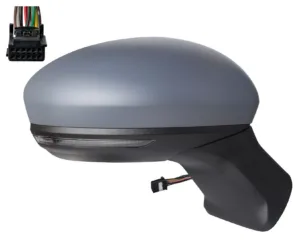 Retrovisor Derecho Electrico Termico, Para Pintar Abatible Electricamente Asferico Con Intermitente, Con Sensor 12 Pins para Mitsubishi ASX 2023 y Renault CAPTUR 2019