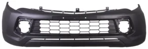 Paragolpes Delantero Negro Con Agujero Aletin, Con Rejilla + Agujero Spoiler para Mitsubishi L200 PICK-UP 2015