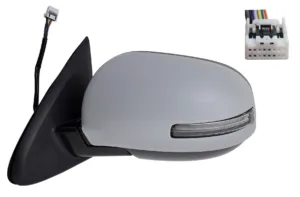 Retrovisor Izquierdo Electrico Termico Imprimado, Abatible Electricamente Convexo Con Intermitente (9Pins) para Mitsubishi OUTLANDER 2018
