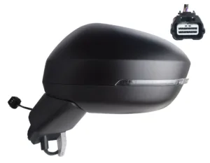 Retrovisor Izquierdo Electrico, Con Intermitente, Convexo, Imprimado 5Pin para Nissan JUKE 2019