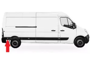 Moldura Panel Lateral Trasero Derecho Con Agujero Intermitente Paso Rueda Trasero (Chasis Largo) para Nissan NV400 2011, Opel MOVANO B 2010 y Renault MASTER III 2010 y MASTER IV 2019