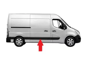 Moldura Panel Lateral Derecho Medio (Chasis Corto) para Nissan NV400 2011, Opel MOVANO B 2010 y Renault MASTER III 2010 y MASTER IV 2019