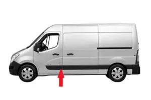 Moldura Lateral Izquierda Sin Agujero Para Intermitente para Nissan NV400 2011, Opel MOVANO B 2010 y Renault MASTER III 2010 y MASTER IV 2019