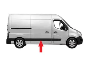 Moldura Panel Lateral Derecha Medio (Chasis Medio/Largo) para Nissan NV400 2011, Opel MOVANO B 2010 y Renault MASTER III 2010 y MASTER IV 2019