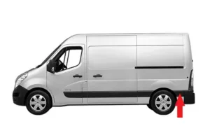Moldura Panel Lateral Izquierda Trasera Sin Agujero Intermitente (Chasis Pequeño-Mediano) para Nissan NV400 2011, Opel MOVANO B 2010 y Renault MASTER III 2010 y MASTER IV 2019