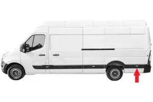 Moldura Panel Lateral Izquierda Trasera Con Agujero Intermitente (Chasis Medio/Largo) para Nissan NV400 2011, Opel MOVANO B 2010 y Renault MASTER III 2010 y MASTER IV 2019