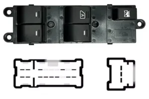 Botonera Puerta Delantero Izquierdo (4 Botones) 16Pin para Nissan PATHFINDER 2005 y PICK-UP NAVARA 2005