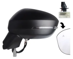 Retrovisor Izquierdo Electrico, Termico, Con Intermitente, Imprimado, Abatible Electricamente, Con Agulo Muerto, 11Pin para Nissan QASHQAI 2021