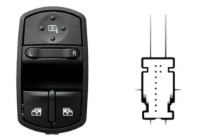 Interruptor Puerta Delantera Izquierda (2 Bot)11Pin para Opel CORSA D 2006 y CORSA D 2011