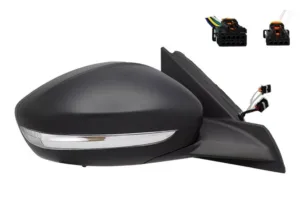 Retrovisor Derecho Electrico, Imprimado, Con Intermitente Wy5W Convexo, Con Sensor De Temperatura 8Pin para Opel CORSA F 2019 y Peugeot 208 2019