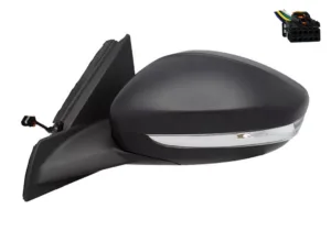 Retrovisor Izquierdo Electrico, Imprimado, Con Intermitente Wy5W Convexo, 6Pin para Opel CORSA F 2019 y Peugeot 208 2019