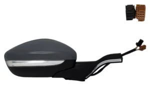 Retrovisor Derecho Electrico Termico, Imprimado, Abatible Electricamente Con Intermitente Brazo Cromado (11 Pins) para Peugeot 2008 2013, 208 2012 y 208 2015