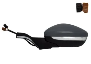 Retrovisor Izquierdo Electrico Termico, Imprimado, Abatible Electricamente Con Intermitente Brazo Cromado (9Pins) para Peugeot 2008 2013, 208 2012 y 208 2015