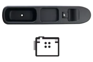 Interruptor Puerta Delantera Derecha Con Sistema Confort (1 Botón) (4Pins) para Peugeot 207 2006 y 207 2009