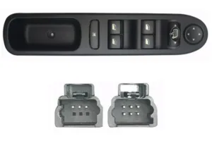 Interruptor Completo Puerta Delantera Izquierda Con Sistema Confort + Retrovisor (4 Botones) (9Pins) para Peugeot 307 2001 y 307 2005