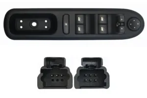 Interruptor Puerta Delantera Izquierda + Retrovisor (4 Botones) (9Pins) para Peugeot 407 2004 y 407 2009