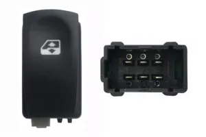 Boton Elevalunas Puerta Delantera Derecha + Trasero Derecho Ó Izquierdo 6 Pins (Ficha Negra) para Renault CLIO III 2005, CLIO III 2009, MODUS 2004, MODUS 2008, TWINGO II 2007 y TWINGO II 2012