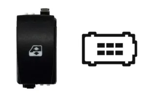 Boton Elevalunas Trasero Derecho Ó Izquierdo 6 Pins para Renault ESPACE IV 2002, LAGUNA II 2001 y SCENIC II 2003