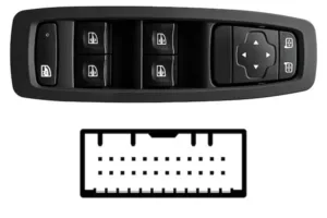 Botonera Completa Puerta Delanteroa Izquierda Con Retrovisor Electrico (4 Botones) 24Pin para Renault KADJAR 2015, KADJAR 2018, MEGANE IV 2015, SCENIC IV 2016 y TALISMAN 2015